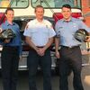 Blackwell Fire Chief Corey Hanebrink (center) proudly stands with new promoted Lieutenants Bobbi Buntin and Kyler Skinner (L,R) 